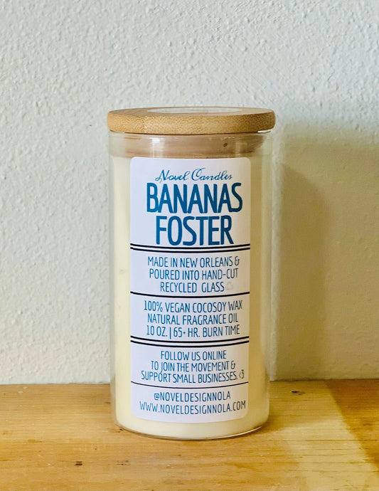 Bananas Foster Candle: New Orleans Dessert Scent, Vegan CocoSoy Wax