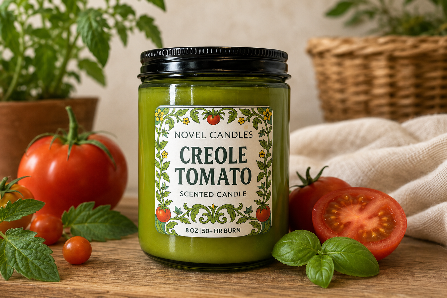 Creole Tomato Scented Candle: Fresh Herb Garden, New Orleans Candle