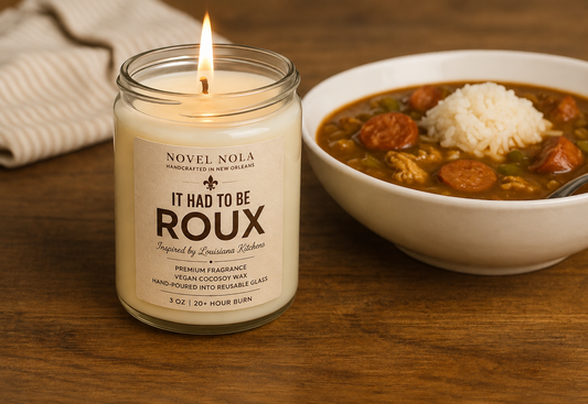 It Had to Be Roux Candle | Cajun Cookin Louisiana Kitchen Candle | Toasted Almond, Oak, Spice & Smoked Vanilla | Hand-Poured in New Orleans