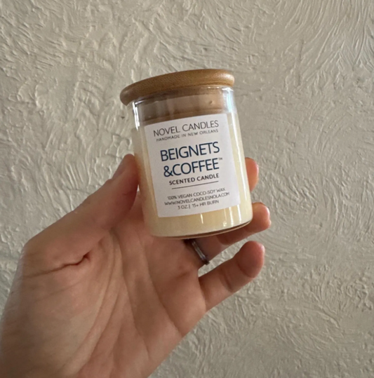 Beignets & Coffee Scented Candle – Official Cafe Du Monde Candle Scent | Handmade in New Orleans Foodie Gift | NOLA Vacation Souvenir