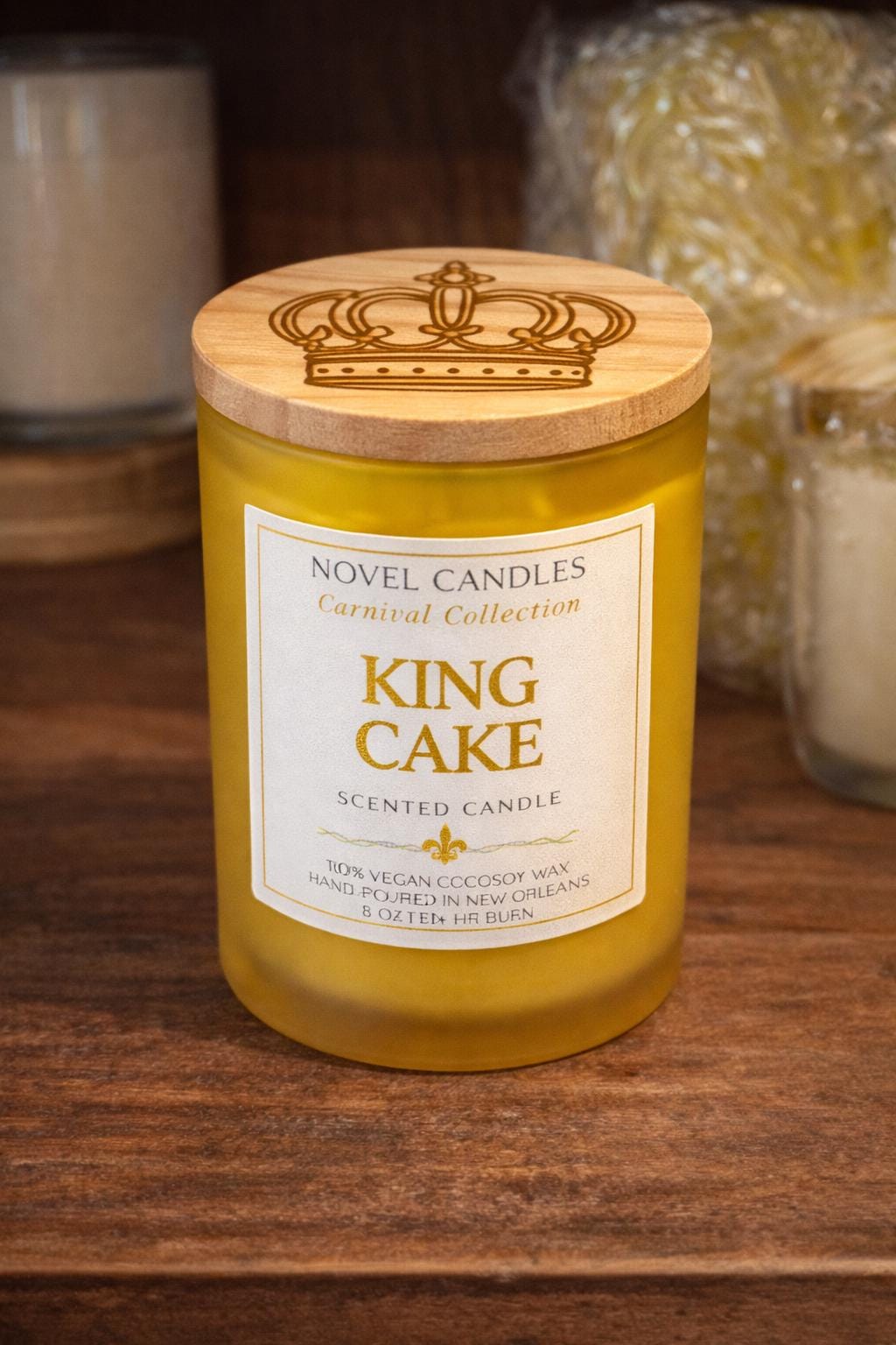 Mardi Gras Candle Trio Gift Set – New Orleans Scents, Wood Lids