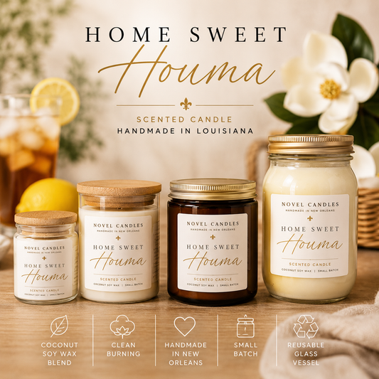 Home Sweet Houma Candle | Sweet Tea & Lemon Scented | Louisiana Front Porch Inspired | Handmade in NOLA