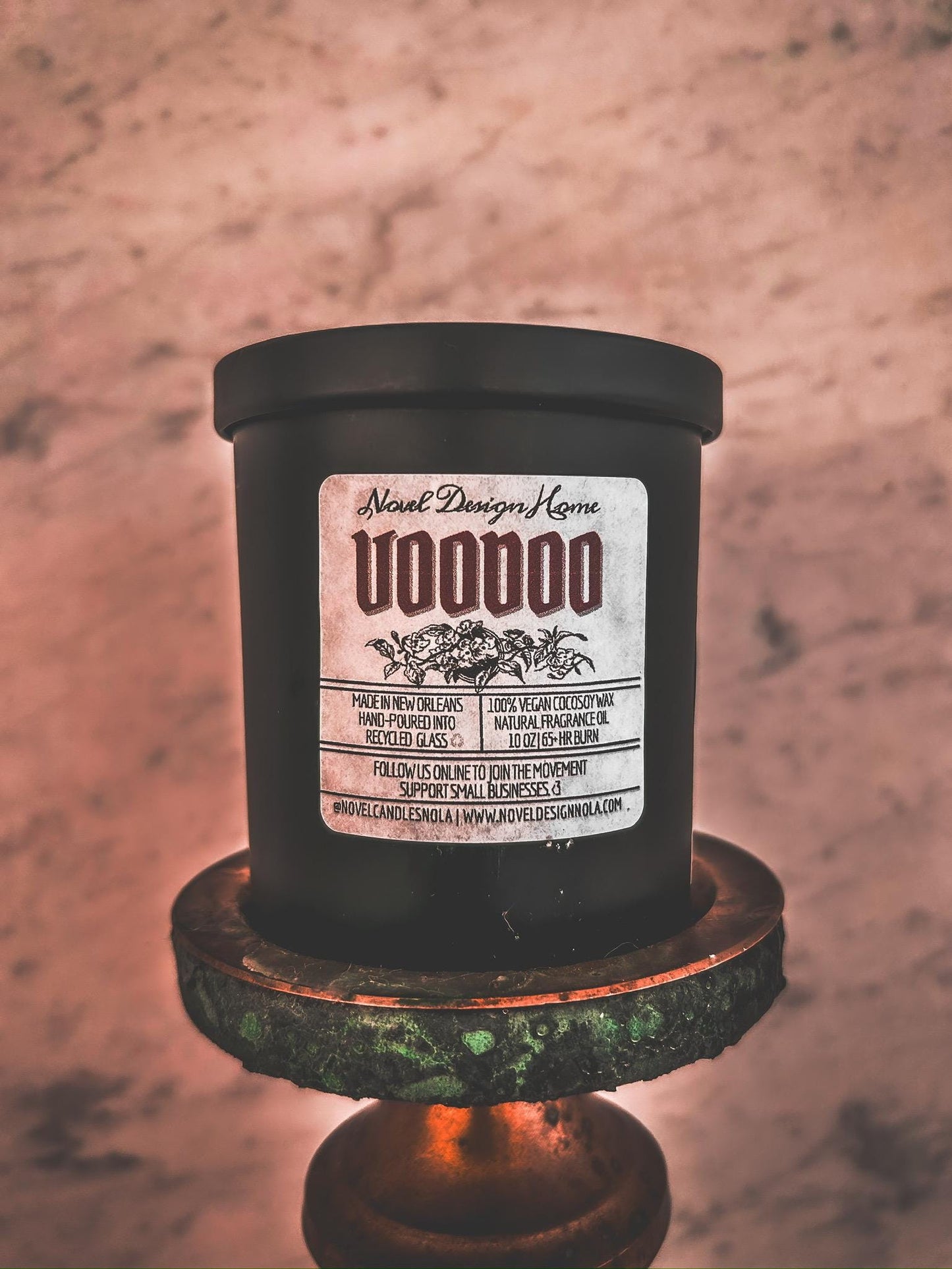 VOODOO Candle: Apple Cinnamon Palo Santo Sage Scented Soy Wax, New Orleans Themed Halloween Fall Candle