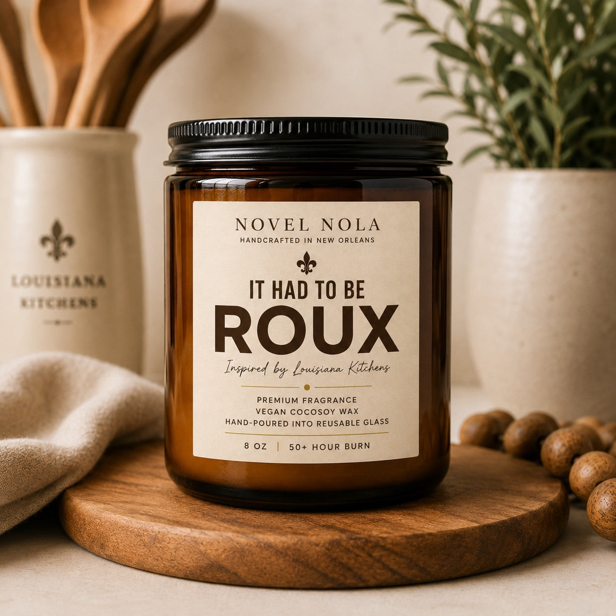 It Had to Be Roux Candle | Louisiana Kitchen Candle | Toasted Almond, Oak & Smoked Vanilla | Hand-Poured in New Orleans