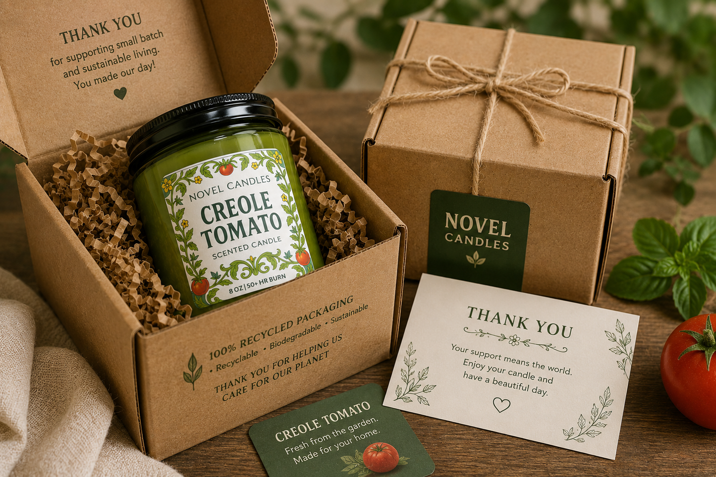 Creole Tomato Scented Candle: Fresh Herb Garden, New Orleans Candle