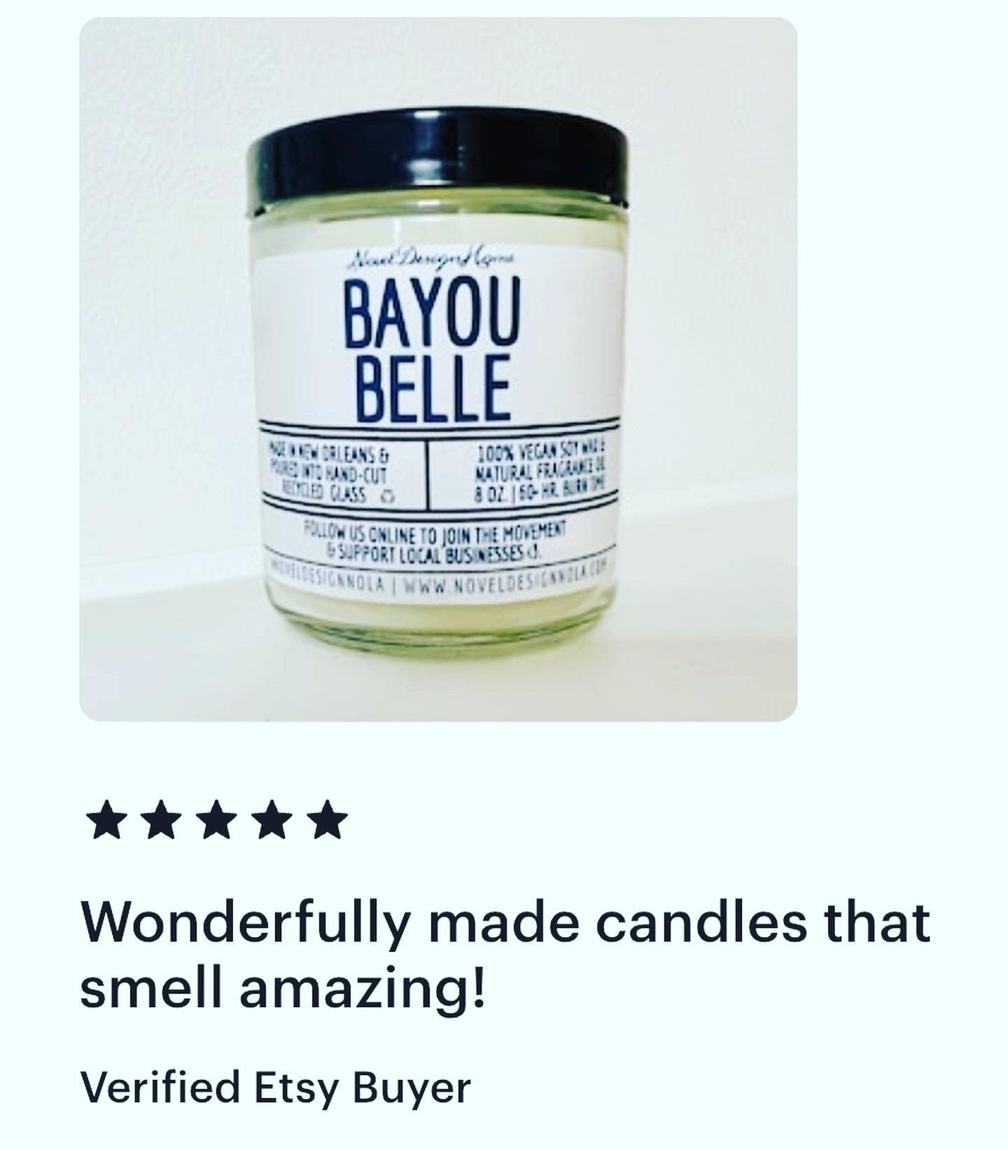 Bayou Belle Scented Candle: Sugarcane & Vanilla, Handmade in New Orleans