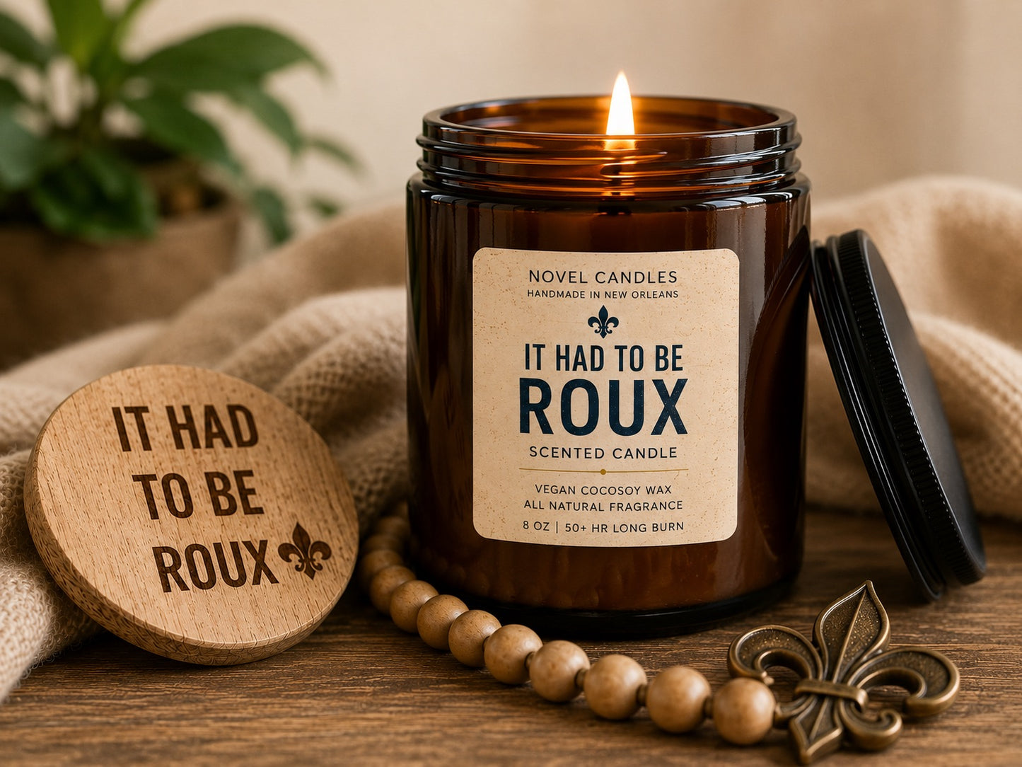 It Had to Be Roux Candle | Louisiana Kitchen Candle | Toasted Almond, Oak & Smoked Vanilla | Hand-Poured in New Orleans
