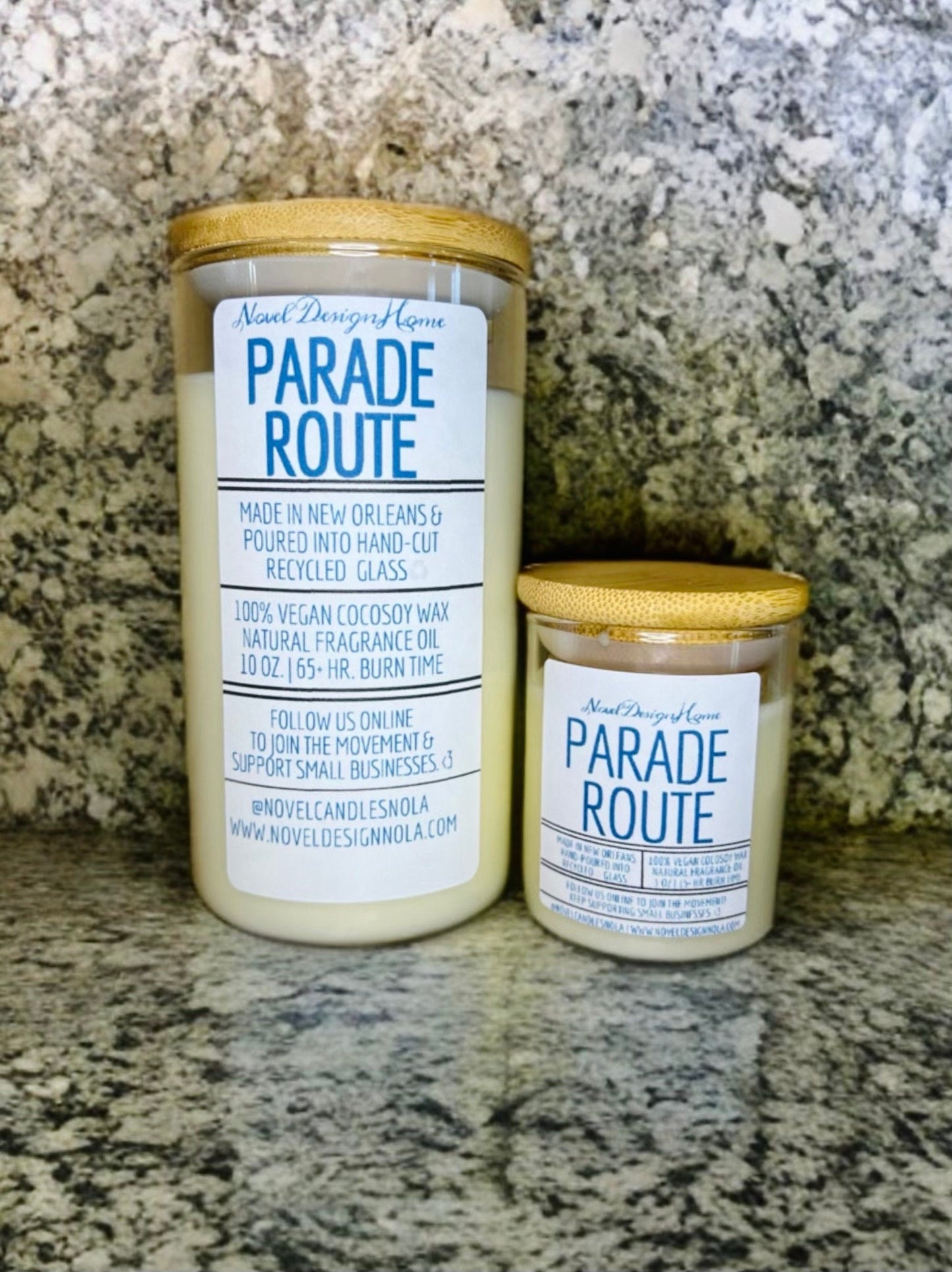 Parade Route Scented Candle — Mardi Gras Themed Gift with Wood Lid, Pineapple, Cherry, Coconut Scent, Made in New Orleans