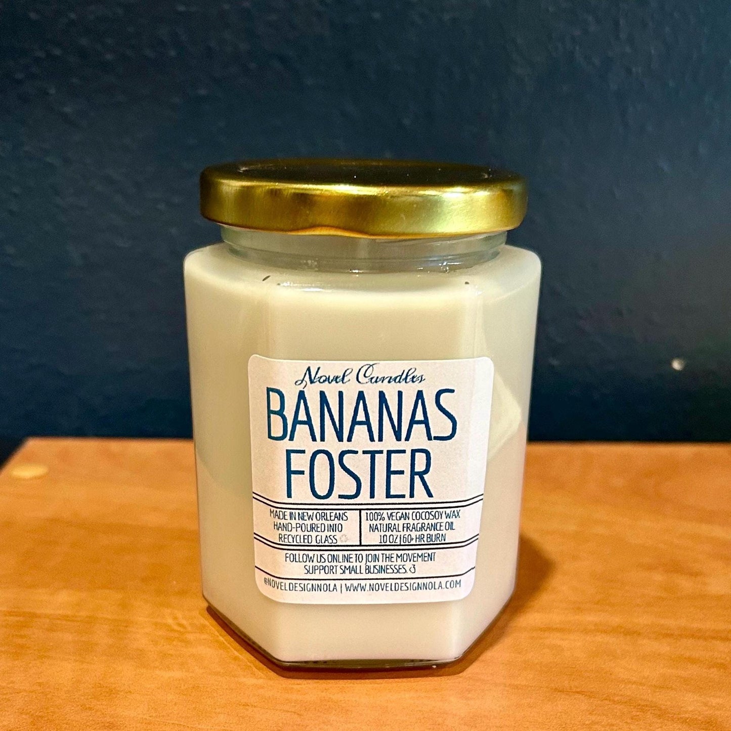 Bananas Foster Candle: New Orleans Dessert Scent, Vegan CocoSoy Wax