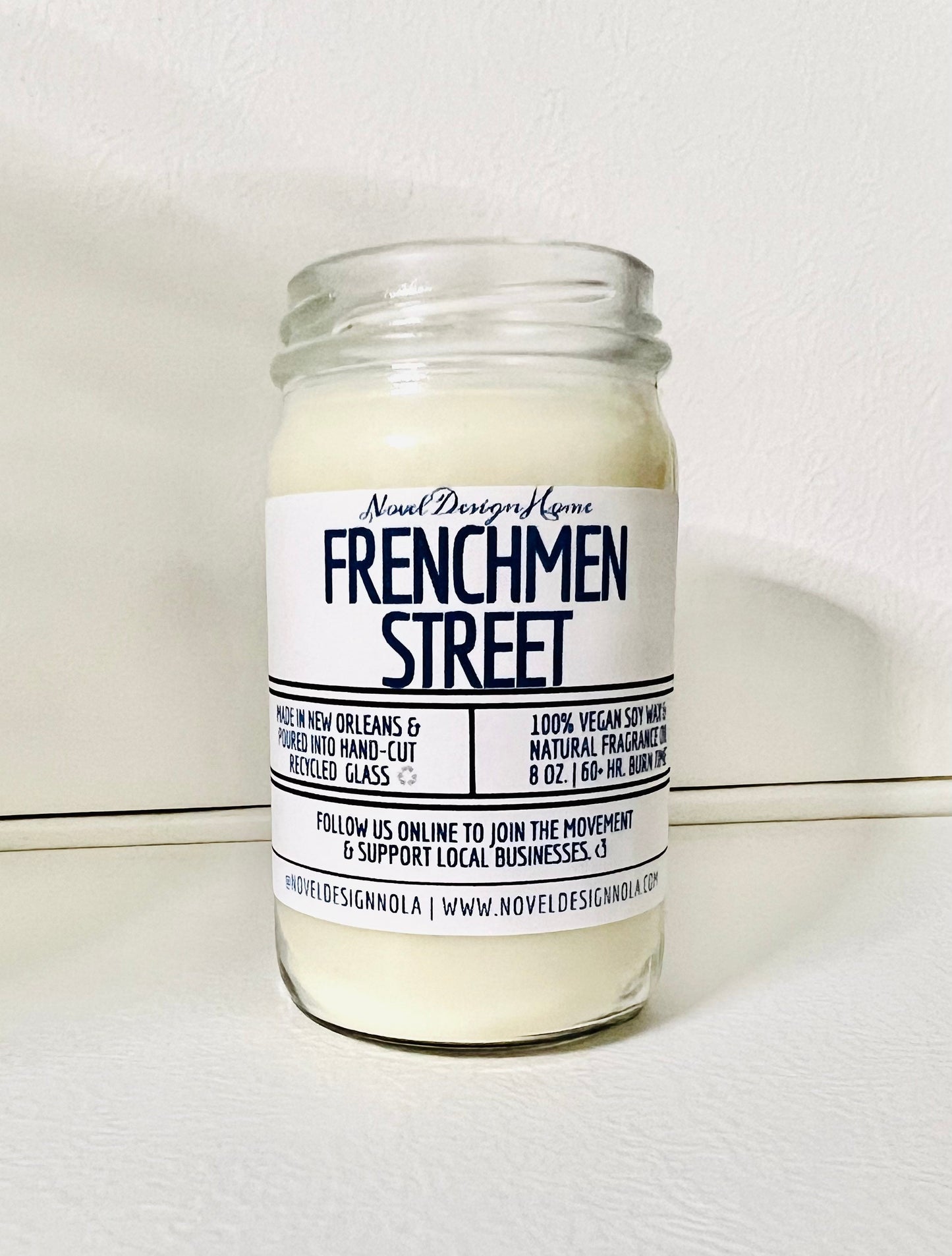 Frenchmen Street Candle: Palo Santo Sage Scent, Vegan CocoSoy Wax