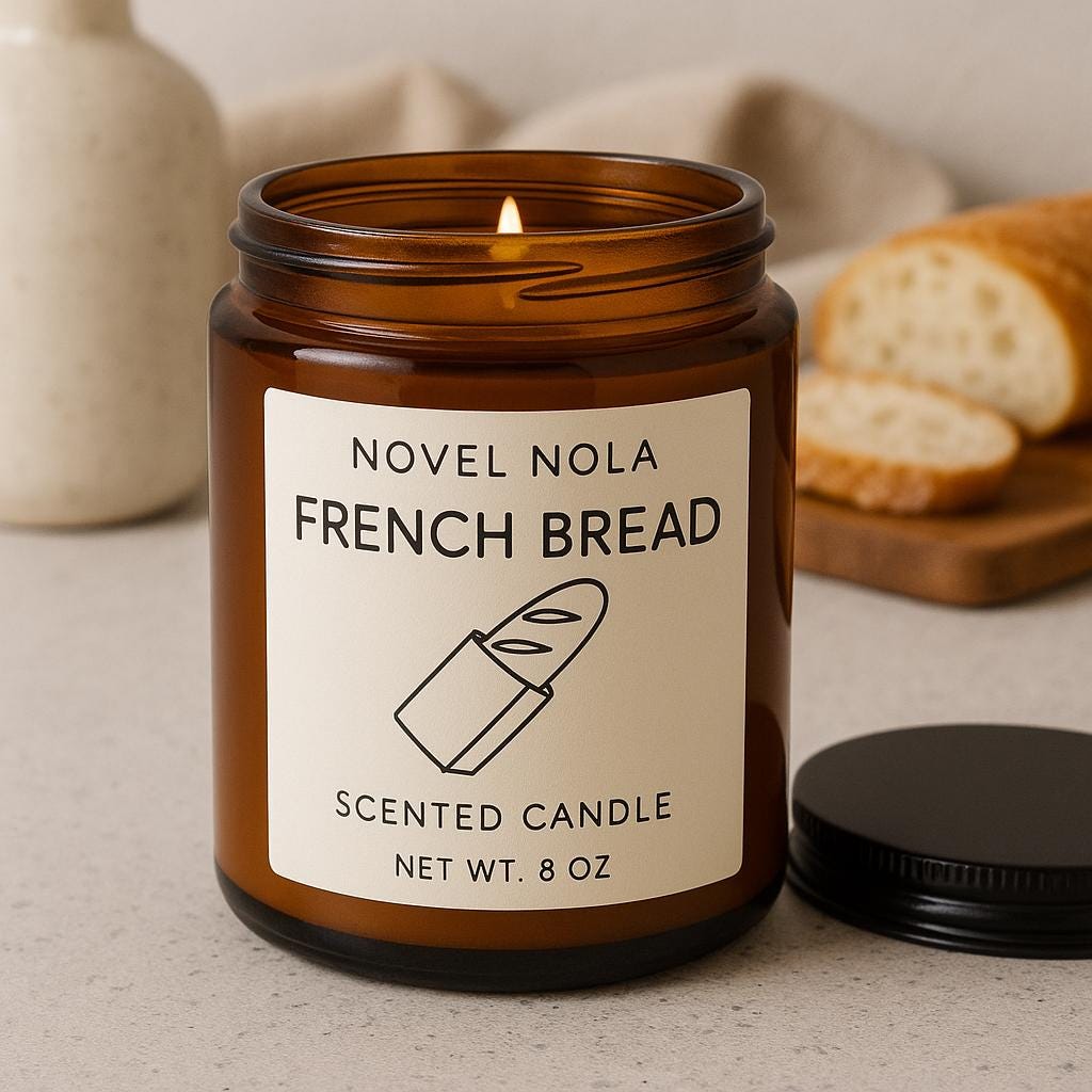 French Bread Scented Candle — New Orleans Po-Boy Inspired, Fresh Baked Bread Scent, Handmade in NOLA