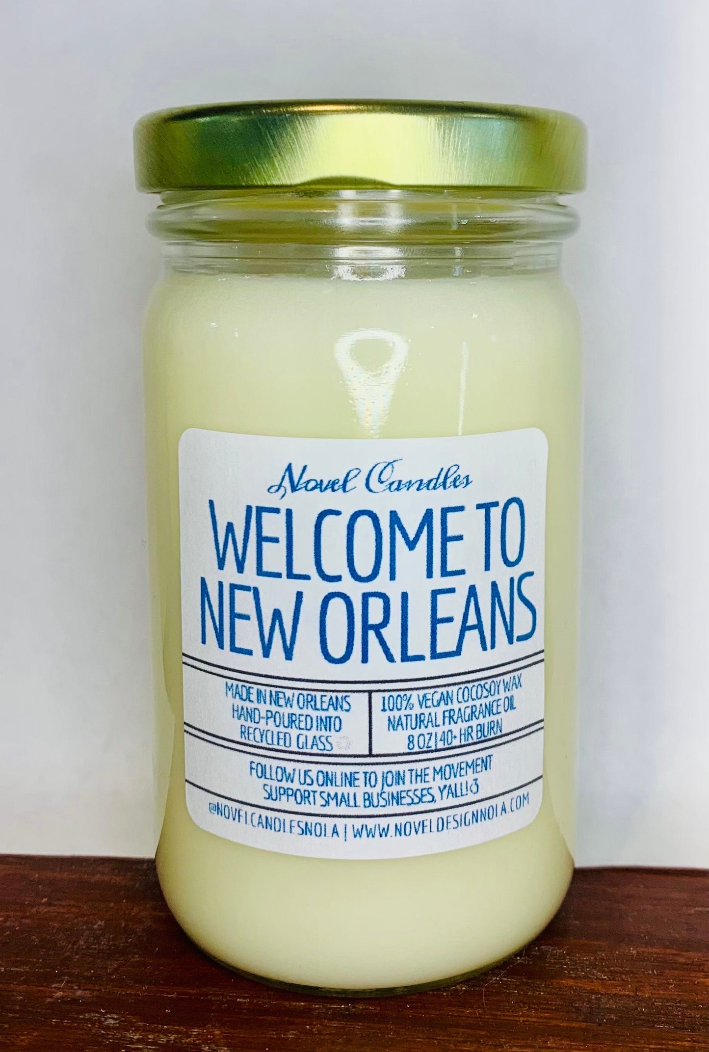 Welcome to New Orleans Scented Candle: Spicy Sweet Floral Citrus Bay Scent, Handmade in NOLA, Wedding Favor, Orleans Gift Idea