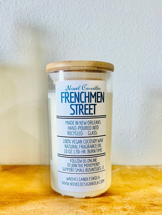 Frenchmen Street Candle: Palo Santo Sage Scent, Vegan CocoSoy Wax