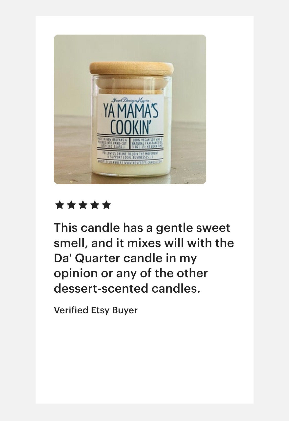 Ya Mama’s Cookin’ Candle | Fresh Baked Bread, Cinnamon Sugar, Pecan Pie & Apple | New Orleans Southern Home Scent