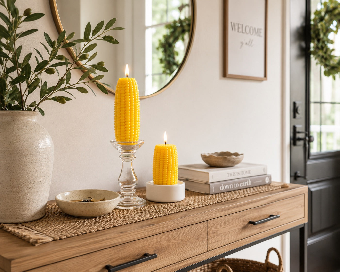 Corn Cob Candle – Friendsgiving Centerpiece Taper Candle, Southern Decor, Fall Thanksgiving Table, Funny Hostess Gift, Crawfish Boil Cookout Decor