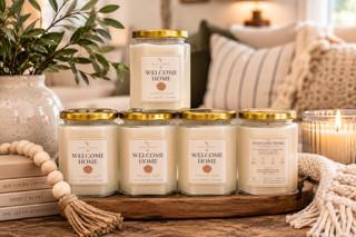 WELCOME HOME Candle Gift for Realtors | Closing Gift for Home Buyers | Custom Real Estate Gift | Home Builder Housewarming Candle