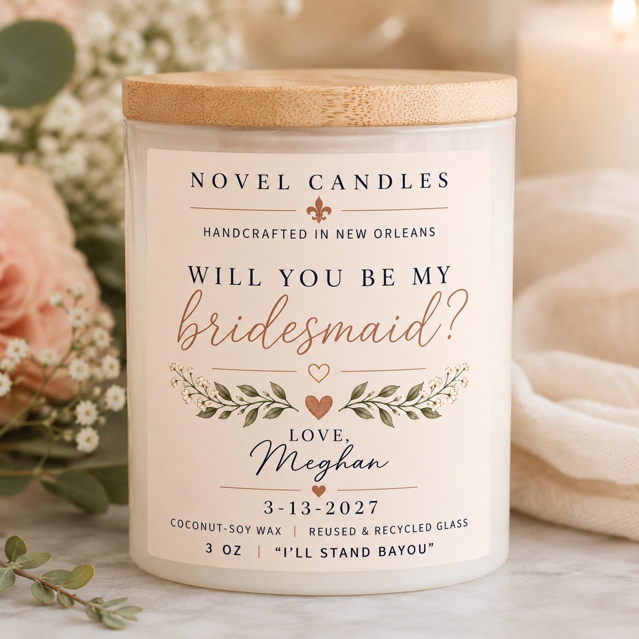 I'LL STAND BAYOU Candle • Amber Vanilla Scent • New Orleans Handmade CocoSoy Wax