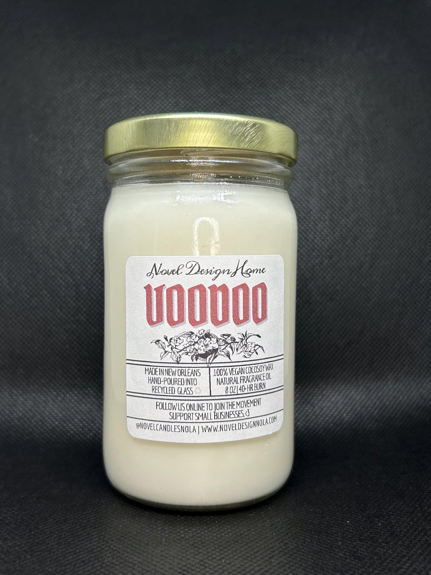 VOODOO Candle: Apple Cinnamon Palo Santo Sage Scented Soy Wax, New Orleans Themed Halloween Fall Candle