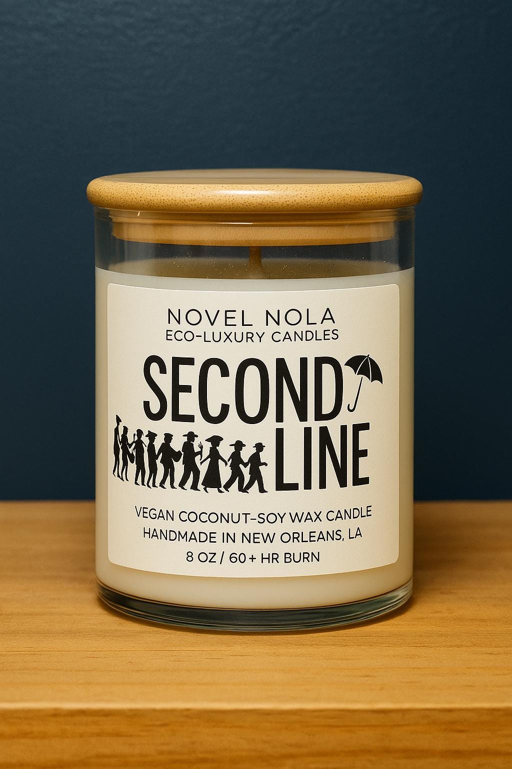 SECOND LINE — New Orleans Gift Candle | Citrus Jasmine Grapefruit Scented | NOLA Gift | Louisiana Wedding Favor | Mardi Gras Decor