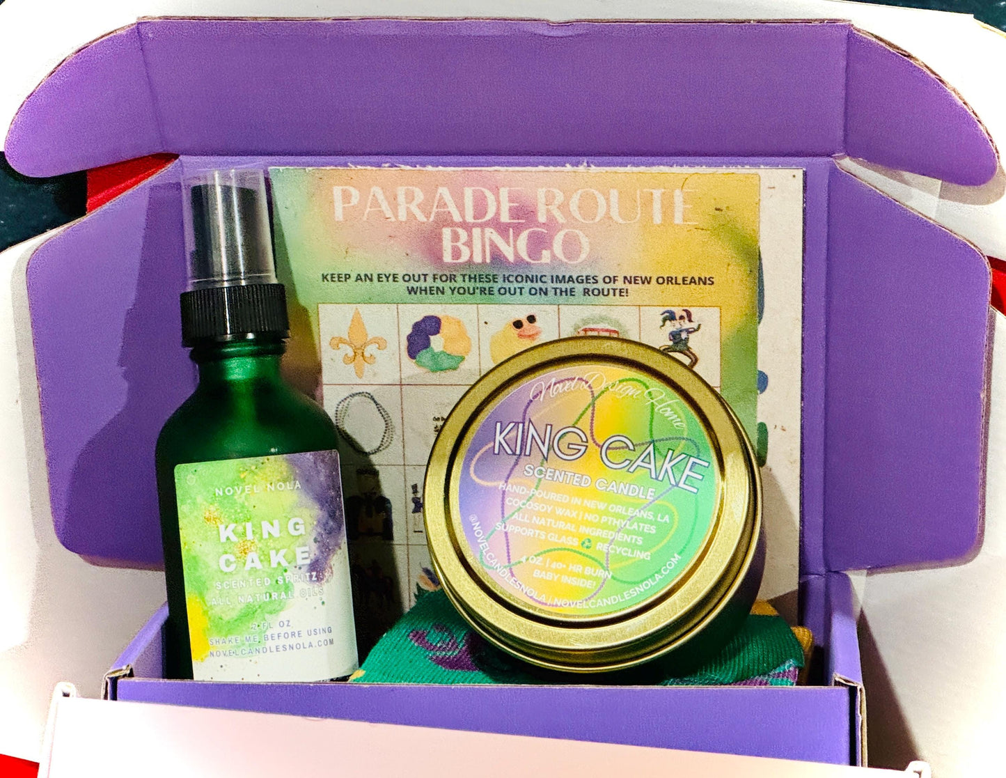 King Cake Scented Room & Car Spray — All Natural Fragrance, Mardi Gras Gift, New Orleans Themed Scent, Made in NOLA