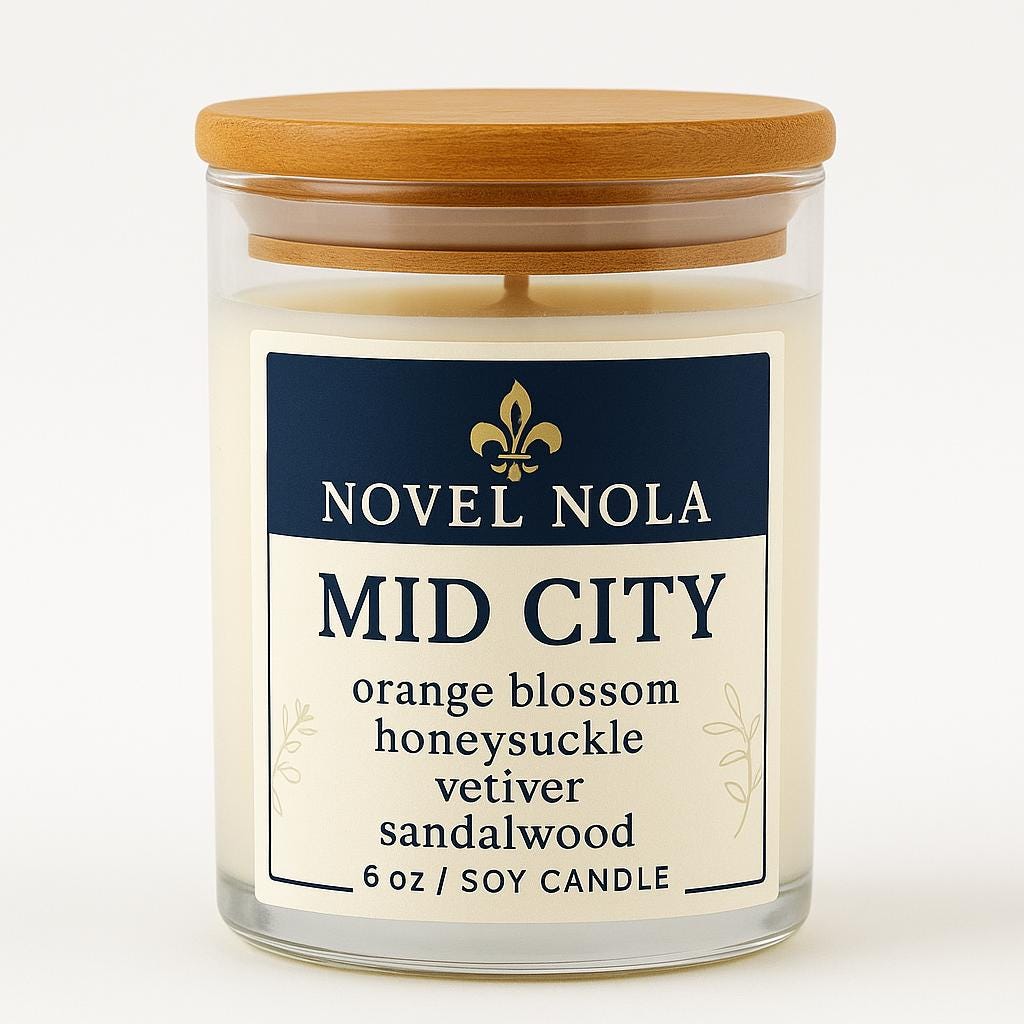 Mid City Candle • New Orleans Inspired • Honeysuckle + Orange Blossom + Vetiver • Nola Made • Clean-Burning CocoSoy Wax