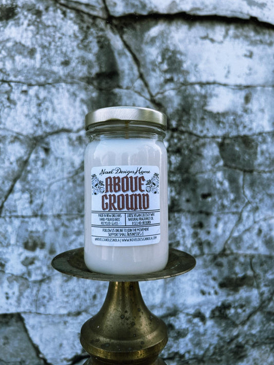 Above Ground Candle — Petrichor Candle: New Orleans Cemetery Inspired Scent, Earthy Wet Concrete