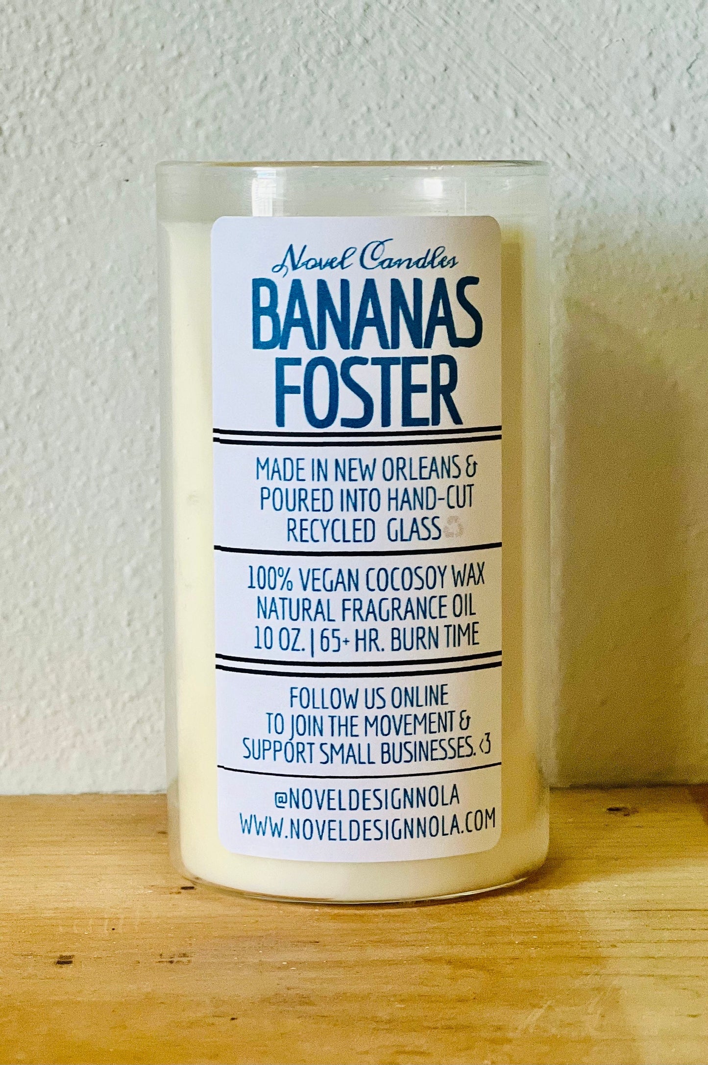 Bananas Foster Candle: New Orleans Dessert Scent, Vegan CocoSoy Wax