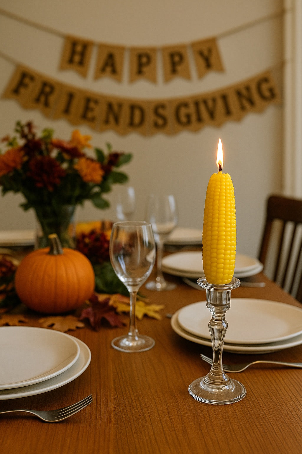 Corn Cob Candle – Friendsgiving Centerpiece Taper Candle, Southern Decor, Fall Thanksgiving Table, Funny Hostess Gift, Crawfish Boil Cookout Decor
