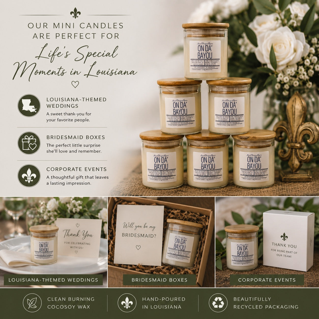 ON DA BAYOU Candle | Louisiana Bayou Scented Candle | Bamboo, Cypress & Dark Musk | New Orleans Candle Gift | Fresh Earthy Home Fragrance