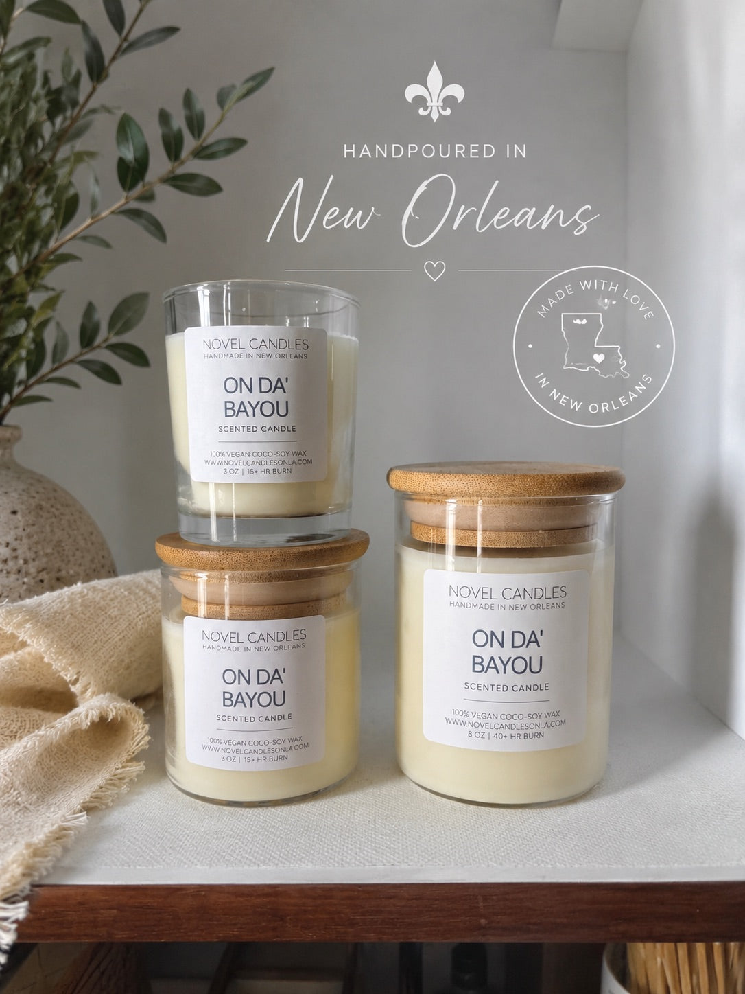 ON DA BAYOU Candle | Louisiana Bayou Scented Candle | Bamboo, Cypress & Dark Musk | New Orleans Candle Gift | Fresh Earthy Home Fragrance