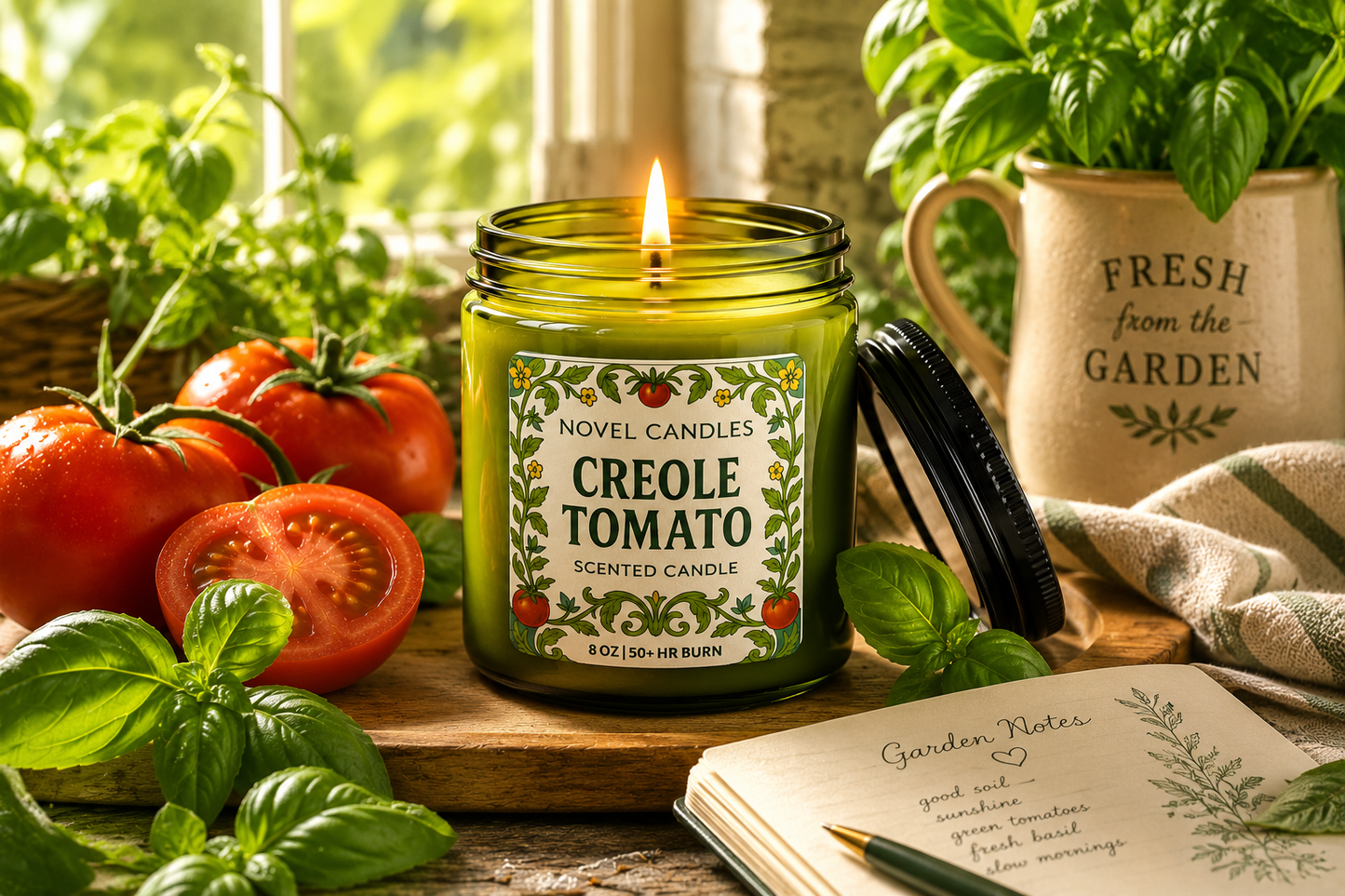 Creole Tomato Scented Candle: Fresh Herb Garden, New Orleans Candle