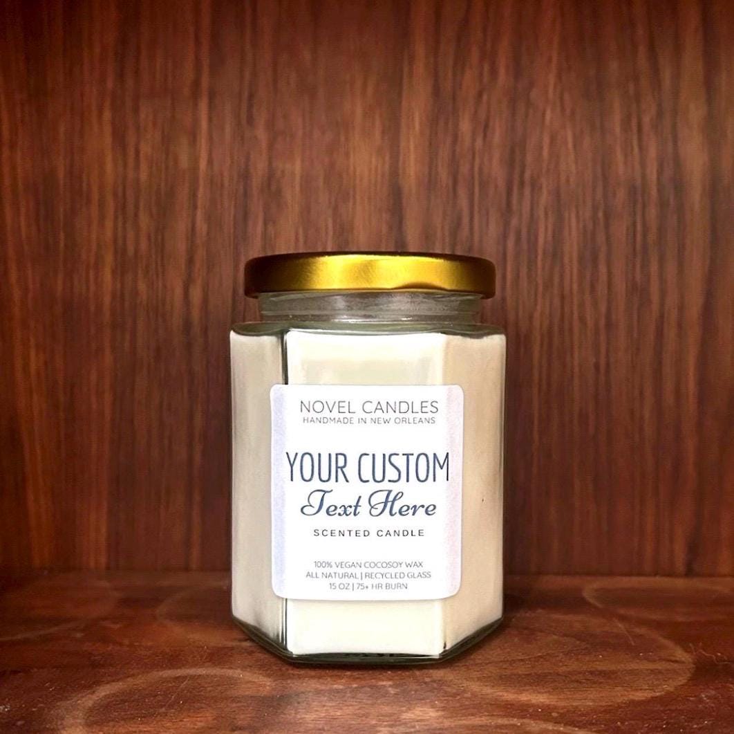 Personalized Label Candle: Custom Photo, Handmade Custom Party Favor