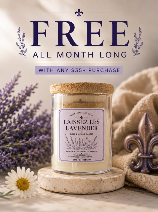 Laissez Les Lavender Candle | Lavender Chamomile Vanilla Candle | Sleep & Unwind Gift | New Orleans Candle | Relaxation Candle