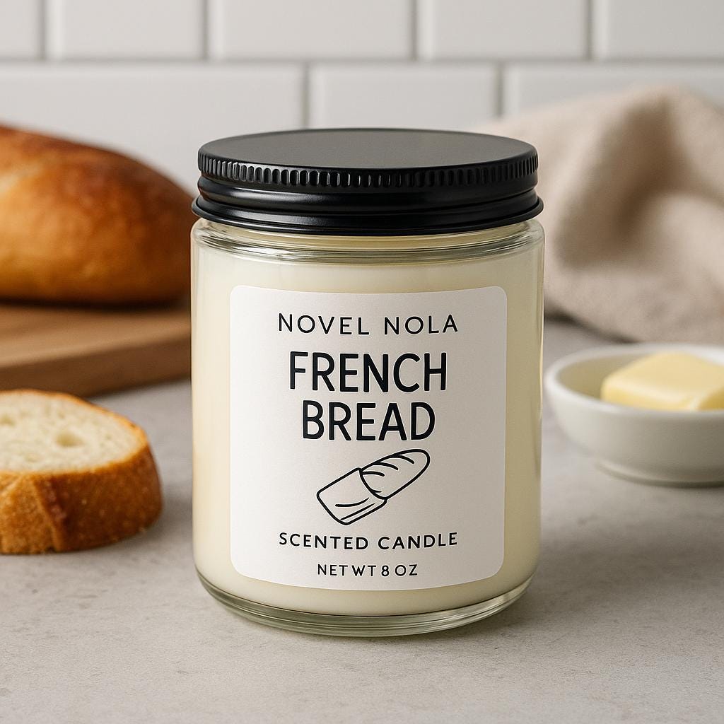 French Bread Scented Candle — New Orleans Po-Boy Inspired, Fresh Baked Bread Scent, Handmade in NOLA