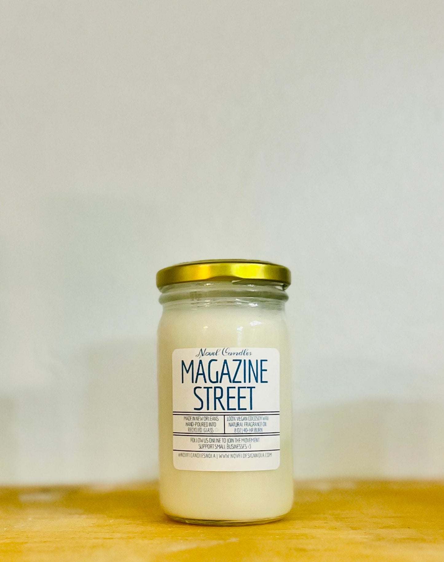 Magazine Street Candle – Sandalwood, Lavender, Patchouli & Satsuma Scented | Vegan CocoSoy Candle | Handpoured in NOLA