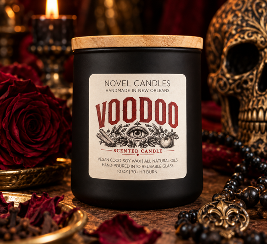 VOODOO Candle: Apple Cinnamon Palo Santo Sage Scented, Color-Changing Wax, Made in New Orleans Themed Halloween Fall Witchy Candle