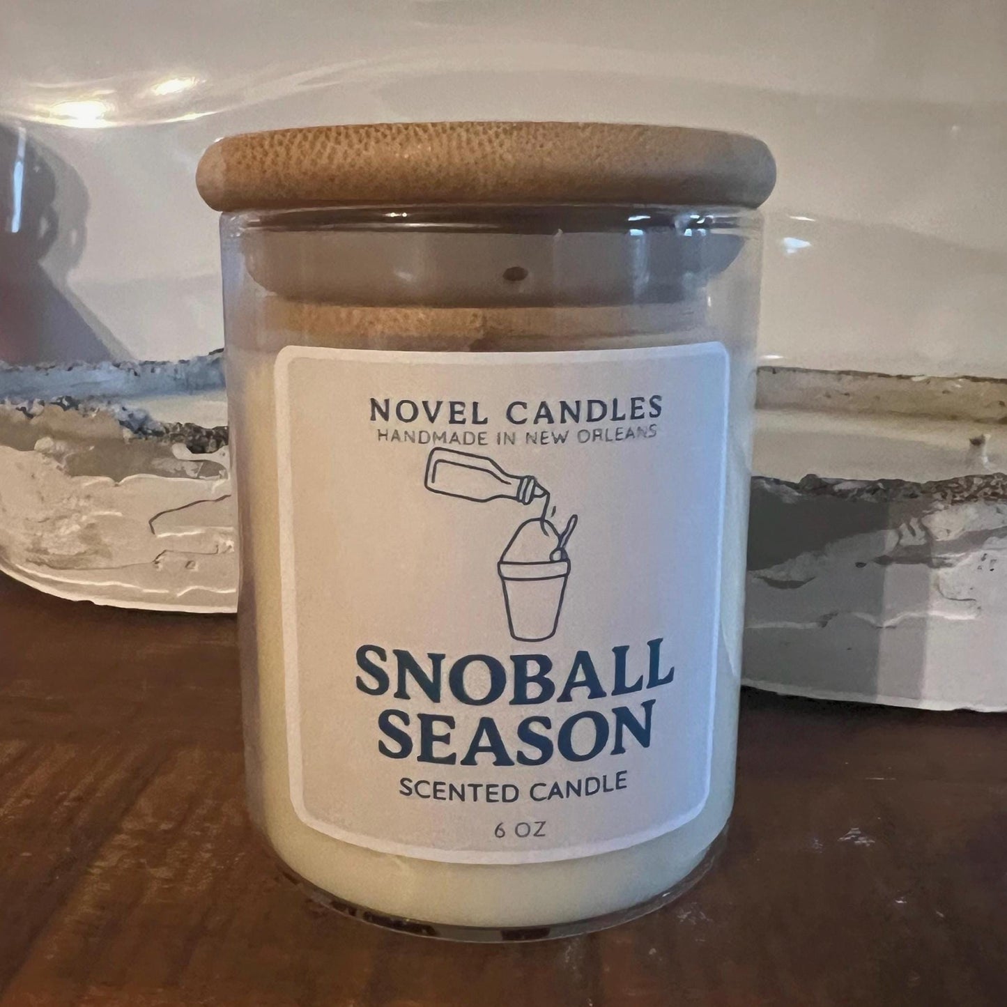 Sno-Ball Season Scented Candle — Vegan CocoSoy Wax, Recycled Glass Jar, New Orleans Summer Gift