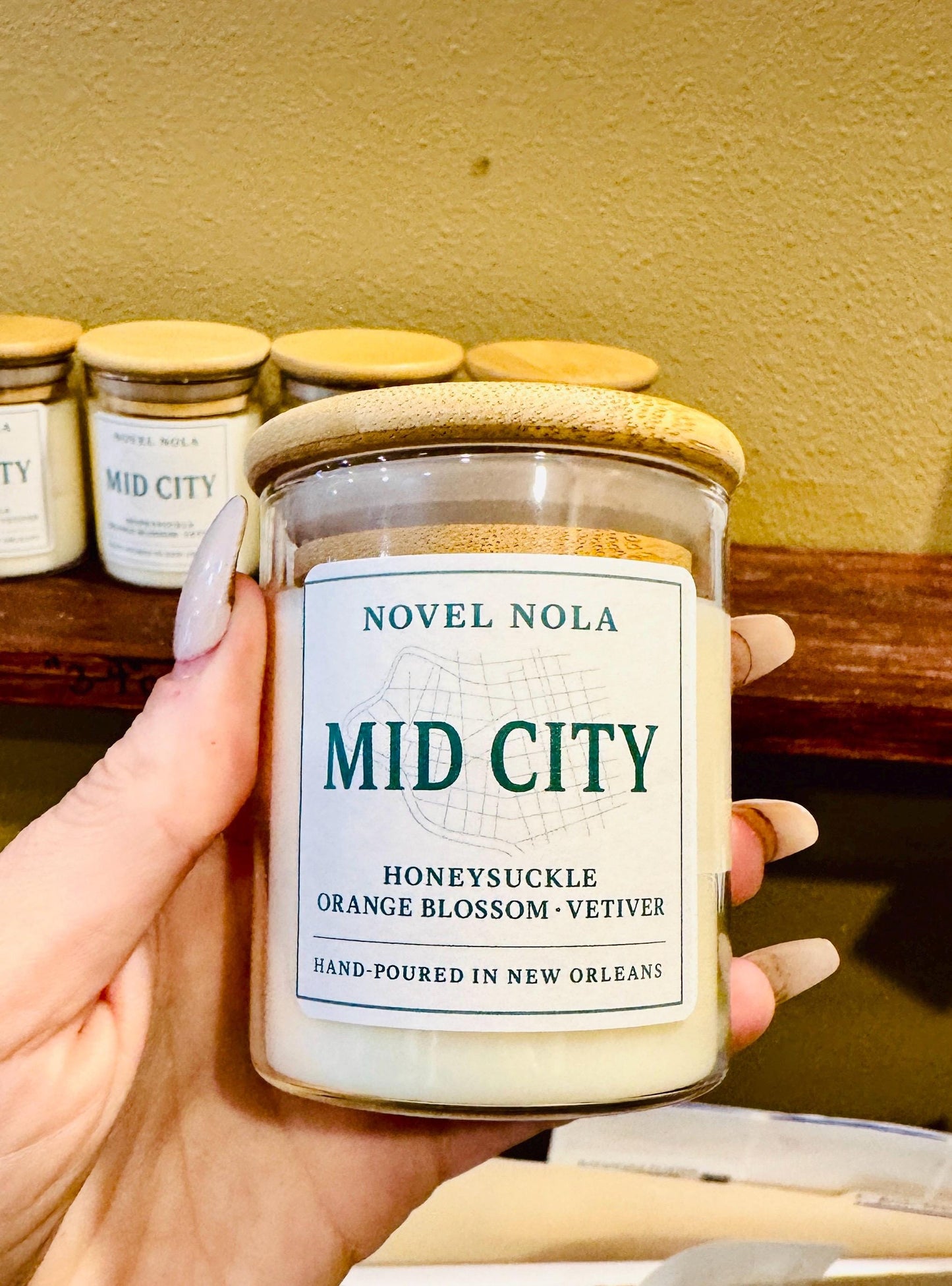 Mid City Candle • New Orleans Inspired • Honeysuckle + Orange Blossom + Vetiver • Nola Made • Clean-Burning CocoSoy Wax