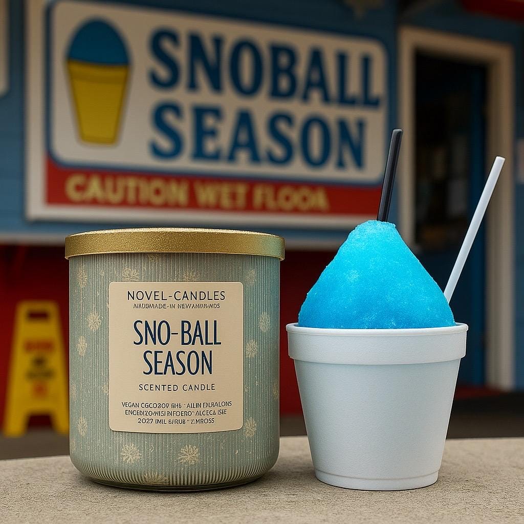 Sno-Ball Season Scented Candle — Vegan CocoSoy Wax, Recycled Glass Jar, New Orleans Summer Gift