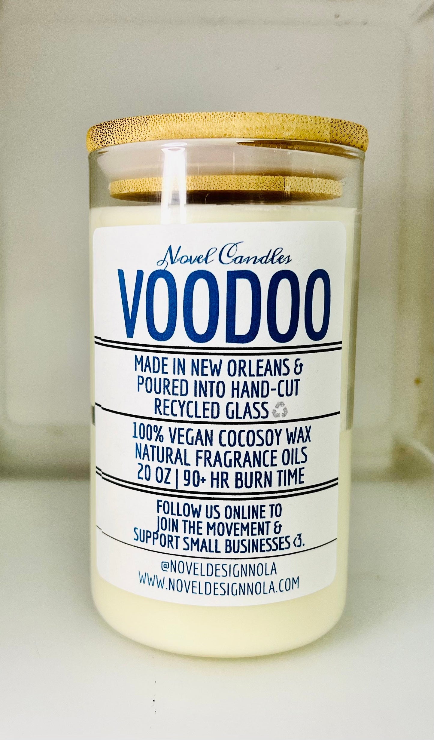 VOODOO Candle: Apple Cinnamon Palo Santo Sage Scented Soy Wax, New Orleans Themed Halloween Fall Candle