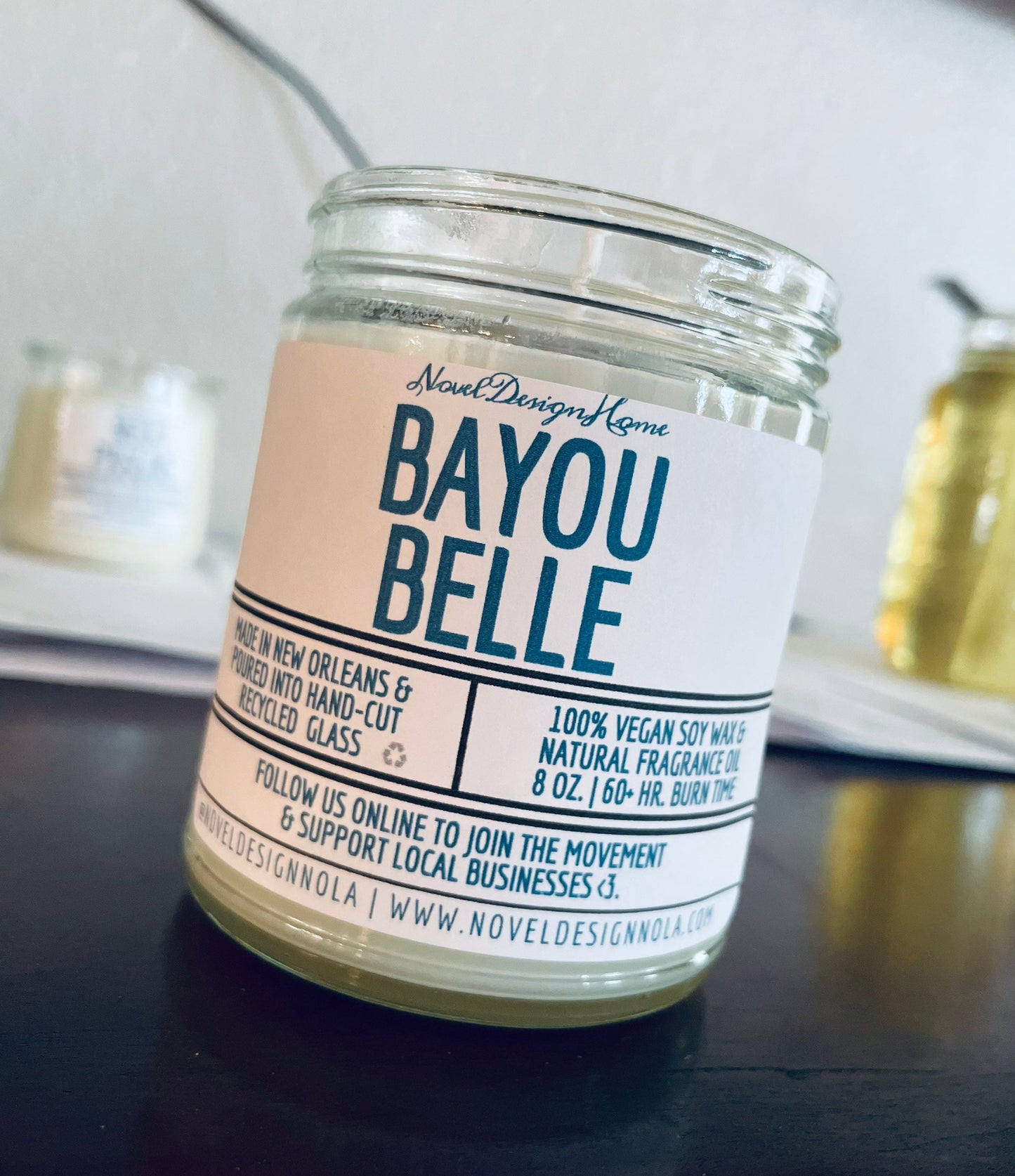 Bayou Belle Scented Candle: Sugarcane & Vanilla, Handmade in New Orleans