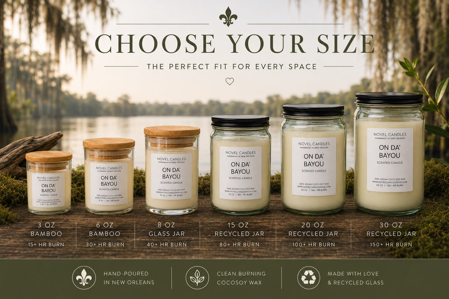 ON DA BAYOU Candle | Louisiana Bayou Scented Candle | Bamboo, Cypress & Dark Musk | New Orleans Candle Gift | Fresh Earthy Home Fragrance