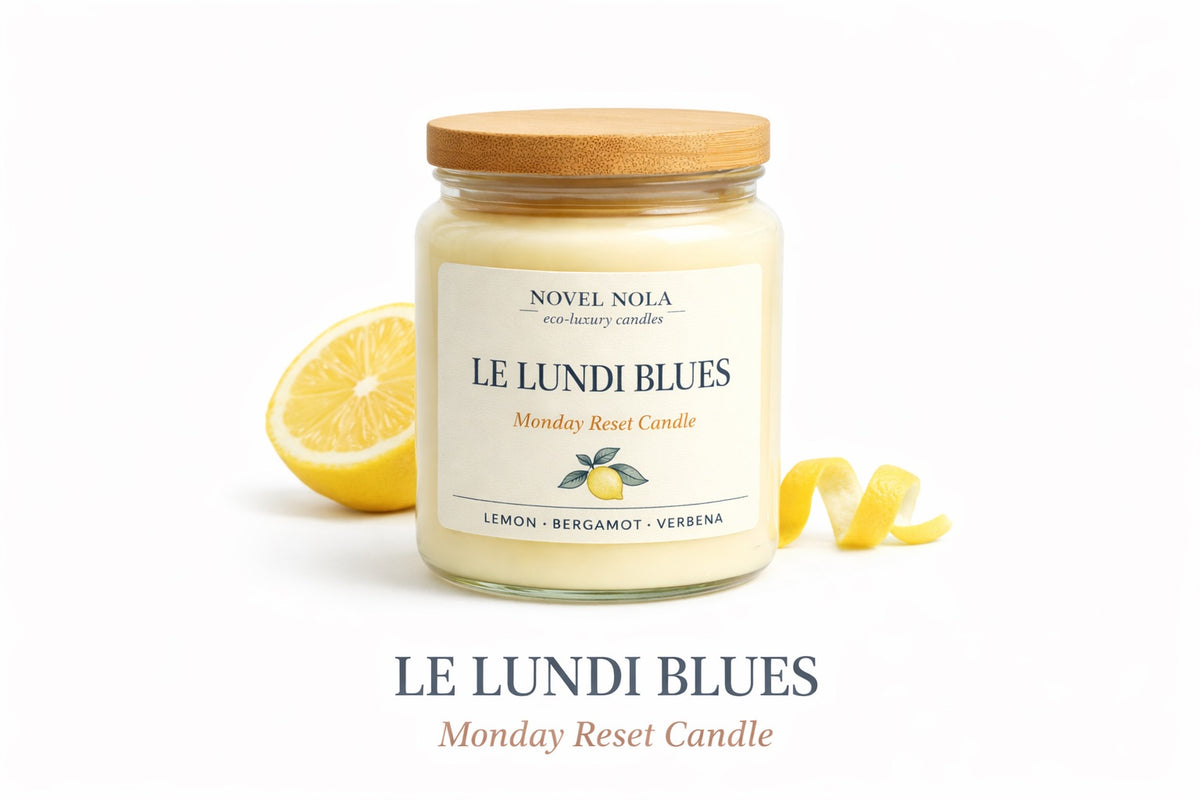 LUNDI BLUES Lemon Candle | Bright Citrus Ritual Candle | Monday Reset | Fresh Lemon Scent | Eco-Luxury Hand-Poured Candle