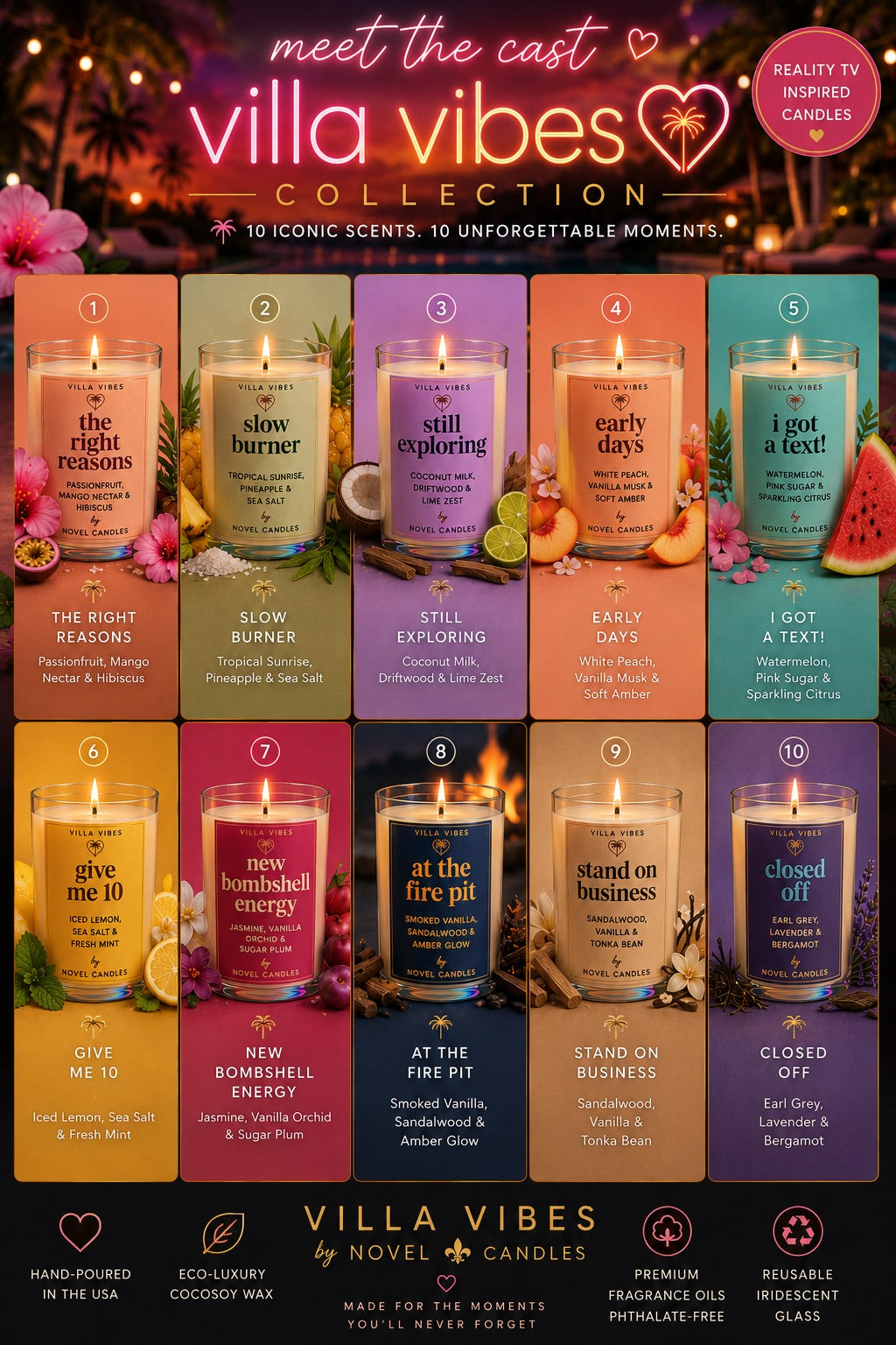 Villa Vibes Candle Collection 🏝️ | Reality TV Inspired Soy Candles | Personalized Villa Wine Tumbler | Summer Gift | Limited Edition