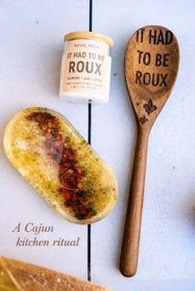 Personalized Cajun Roux Spoon | Engraved Wooden Cooking Spoon | “It Had To Be Roux” | Mind Ya Roux | Pass Da Trinity | Custom Handwriting Gift