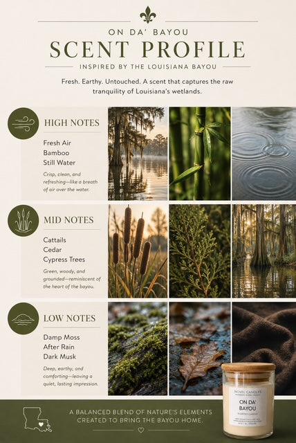 ON DA BAYOU Candle | Louisiana Bayou Scented Candle | Bamboo, Cypress & Dark Musk | New Orleans Candle Gift | Fresh Earthy Home Fragrance