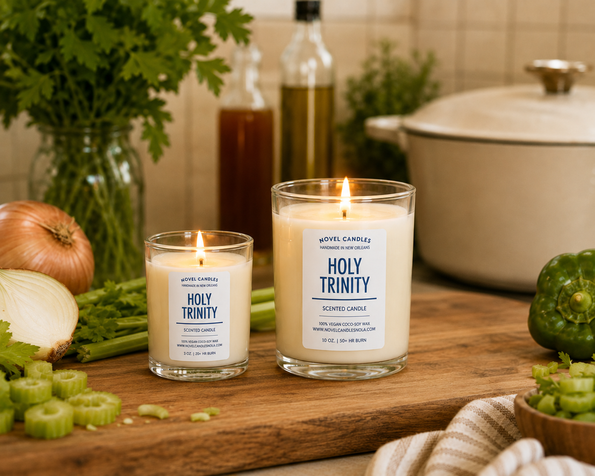 Holy Trinity Candle – Onion, Celery & Bell Pepper | New Orleans Cajun Cooking Scented Candle