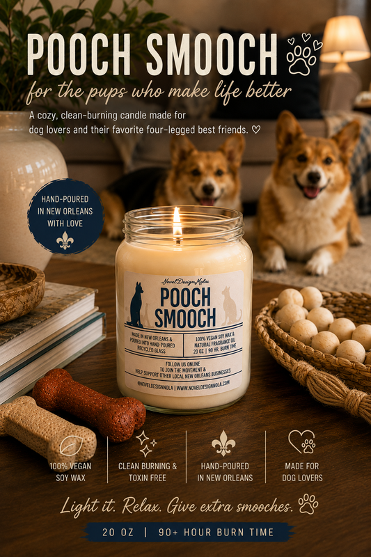 Pet Odor Eliminator Candle: Vanilla Lemon Scent, Upcycled Jar
