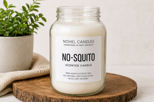 NO-SQUITO Outdoor Candle - Basil, Lavender, Lemongrass, Sage Mosquito Candle