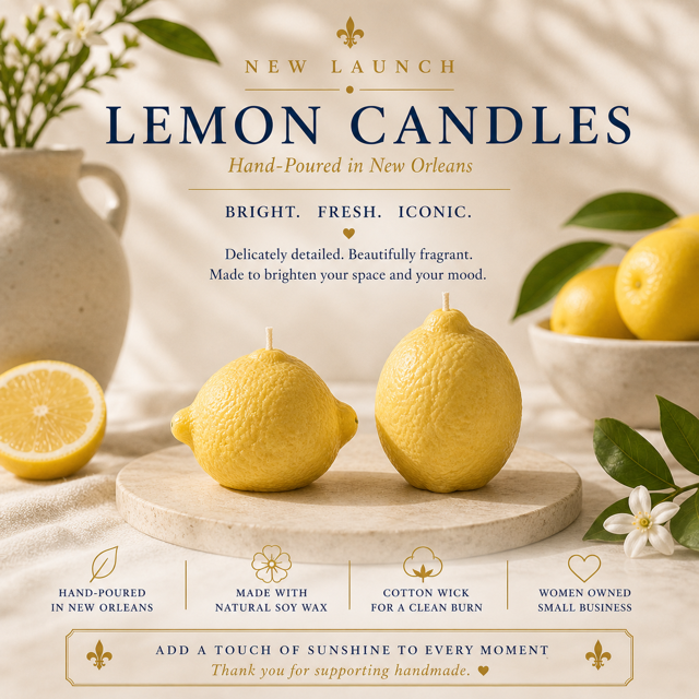 LUNDI BLUES Lemon Candle | Bright Citrus Ritual Candle | Monday Reset | Fresh Lemon Scent | Eco-Luxury Hand-Poured Candle